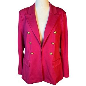 Lane Bryant Blazer 18 Hot Pink Faux Double Breasted 2 Welted Front Pocket 165